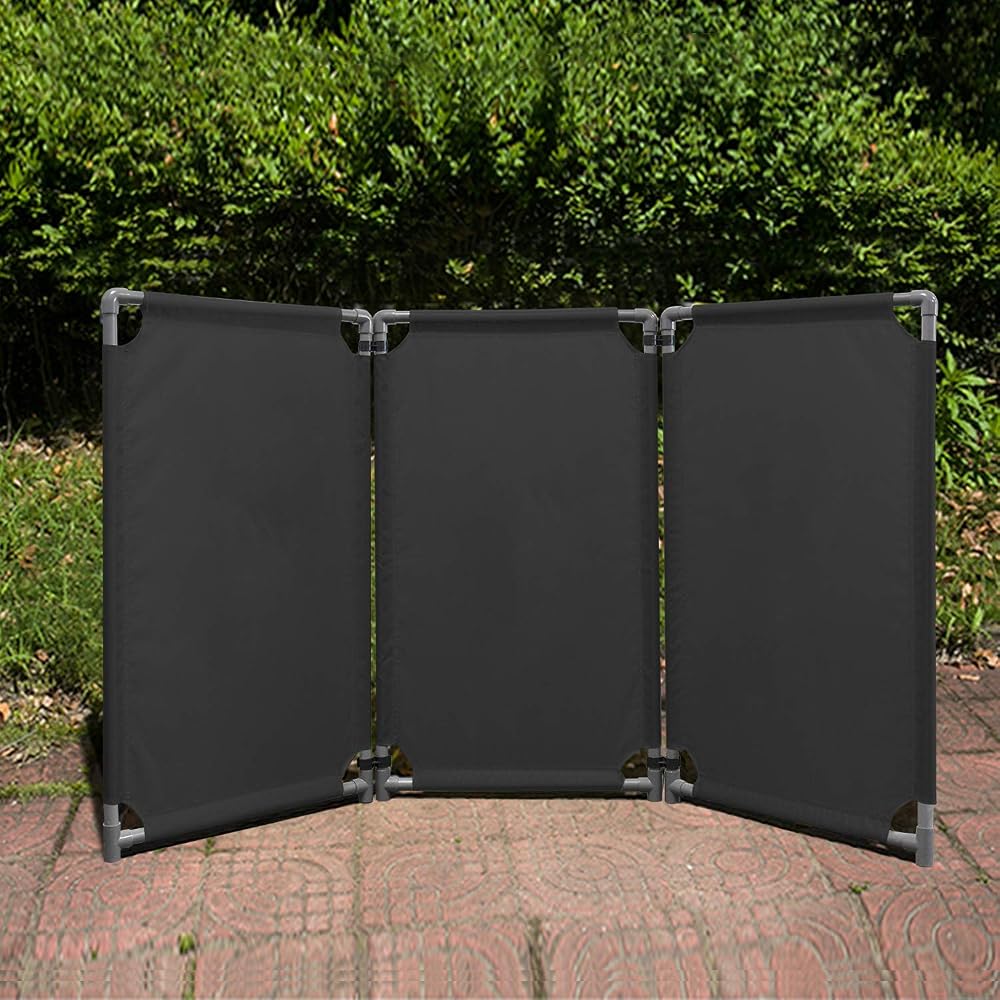 Black foldable event barricade